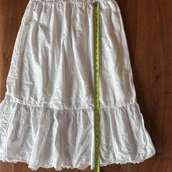 Gap‎ Dress Womens Small White Eyelet Lace Midi Ruffle Flutter Sleeve Sundress - Picture 7 of 11